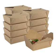 Bio Tek 71 oz Rectangle Kraft Paper #3 Bio Box Take Out Container - 8 1/2