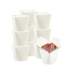 Bio Tek 26 oz Round White Paper Noodle Take Out Container - 4
