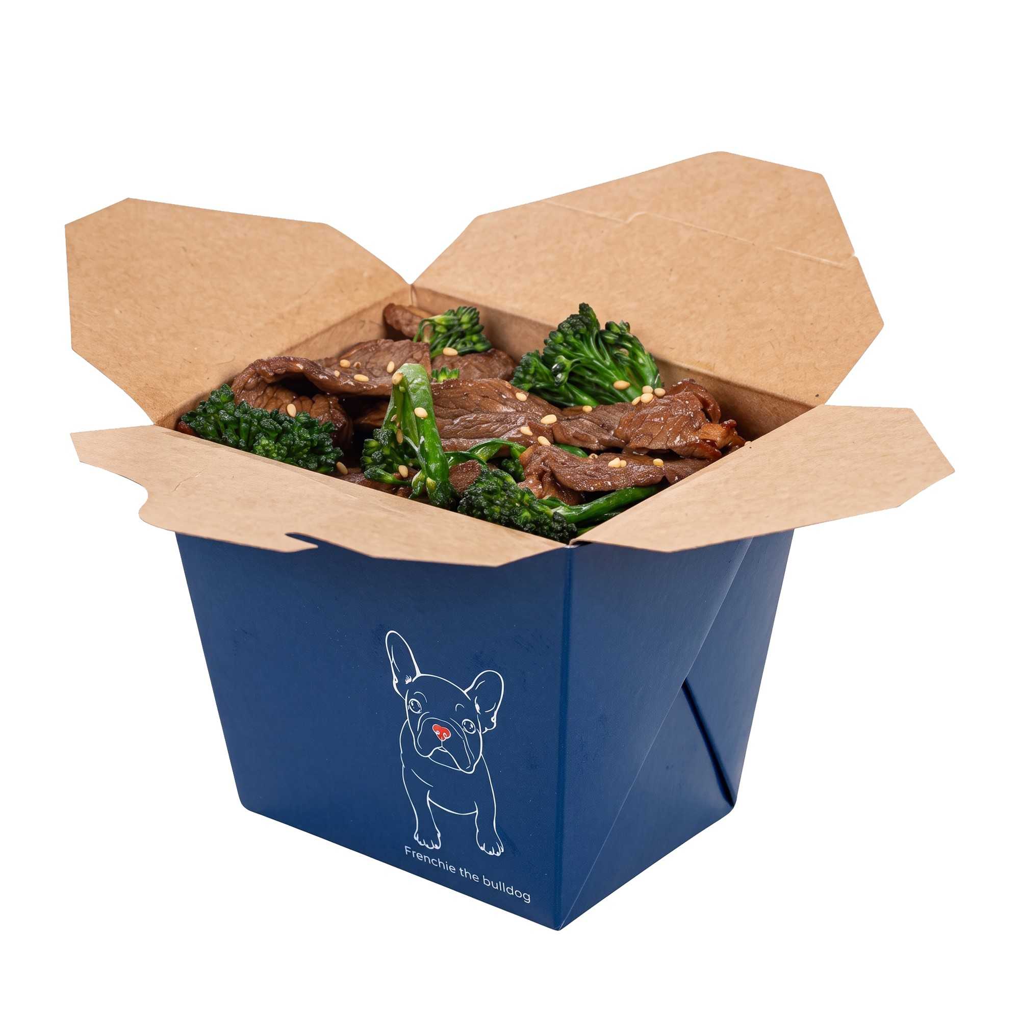 Bio Tek 26 oz Square Frenchie Paper Noodle Take Out Container - 4" x 3 1/2" x 4" - 200 count box