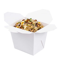 Bio Tek 26 oz Square White Paper Noodle Take Out Container - 4