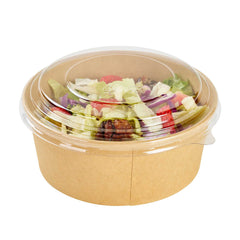 Bio Tek Take Out Container Round Clear Plastic Lid - Fits 25 oz - 50 count box