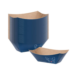 Bio Tek 2 oz Frenchie Paper Food Tray / Boat - 3 1/4