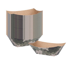 Bio Tek 2 oz Camouflage Paper Food Tray / Boat - 3 1/4
