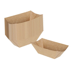 Bio Tek 2 oz Kraft Paper Food Tray / Boat - 3 1/4