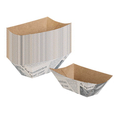 Bio Tek 2 oz Newsprint Paper Food Tray / Boat - 3 1/4