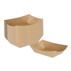 Bio Tek 4 oz Kraft Paper #25 Food Tray / Boat - 4 1/2