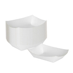 Bio Tek 4 oz White Paper #25 Food Tray / Boat - 3