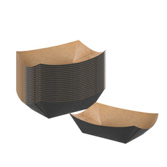 Bio Tek 6 oz Black Paper #40 Food Tray / Boat - 5