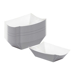 Bio Tek 6 oz Gray Paper #40 Food Tray / Boat - 5