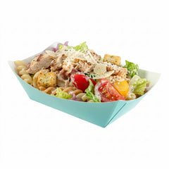 Bio Tek 6 oz Turquoise Paper #40 Food Tray / Boat - 5