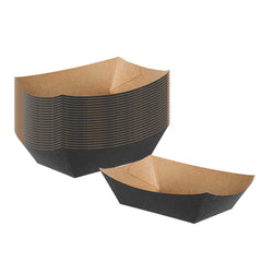 Bio Tek 1/2 lb Black Paper #50 Food Tray / Boat - 4 1/4