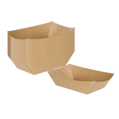 Bio Tek 1/2 lb Kraft Paper #50 Food Tray / Boat - 4 1/4