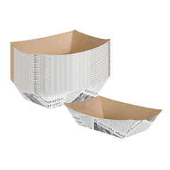 Bio Tek 1/2 lb Newsprint Paper #50 Food Tray / Boat - 6 1/2
