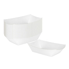Bio Tek 1/2 lb White Paper #50 Food Tray / Boat - 6 1/2