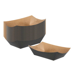 Bio Tek 1 lb Black Paper #100 Food Tray / Boat - 8 1/4