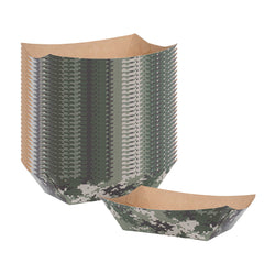Bio Tek 1 lb Camouflage Paper #100 Food Tray / Boat - 8 1/4