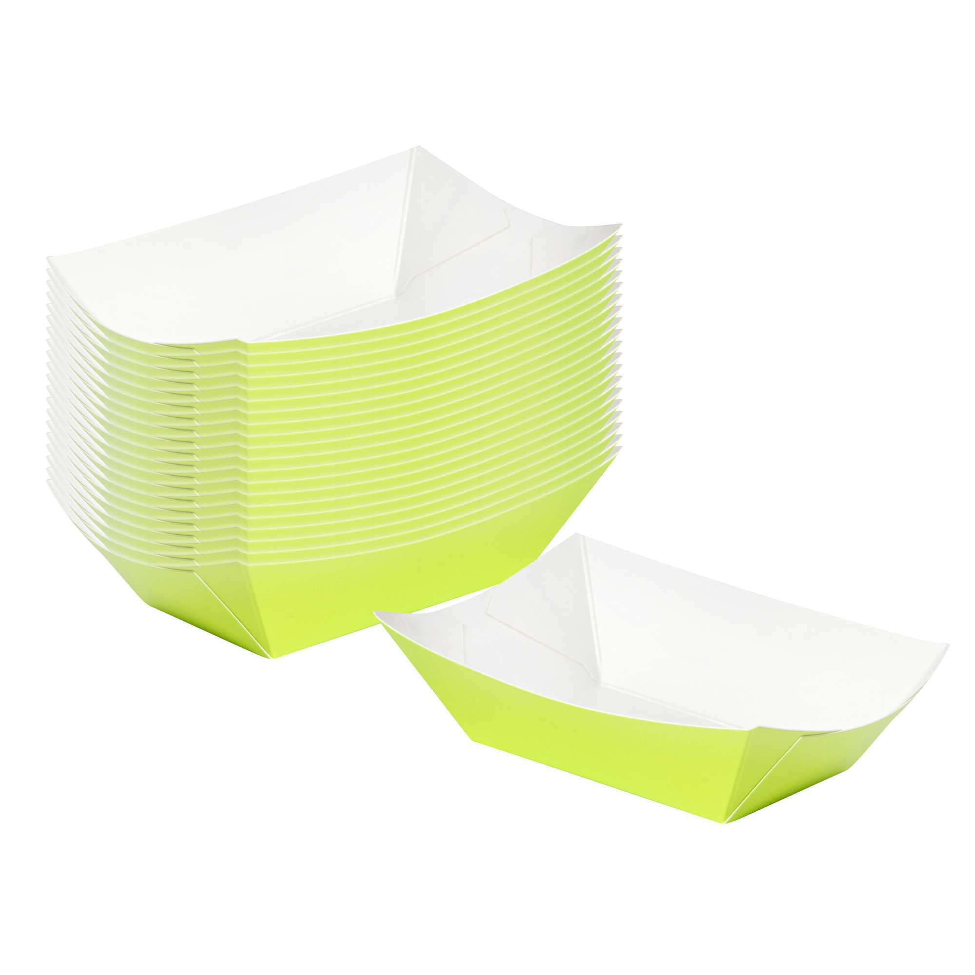 Bio Tek 1 lb Eco Green Paper #100 Food Tray / Boat - 8 1/4" x 6" x 2 1/4" - 200 count box