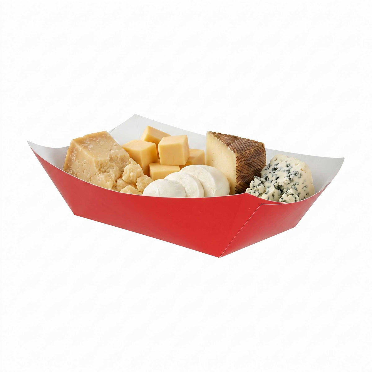 Bio Tek 1 lb Red Paper #100 Food Tray / Boat - 8 1/4" x 6" x 2 1/4" - 200 count box