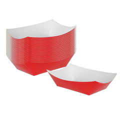 Bio Tek 1 lb Red Paper #100 Food Tray / Boat - 8 1/4