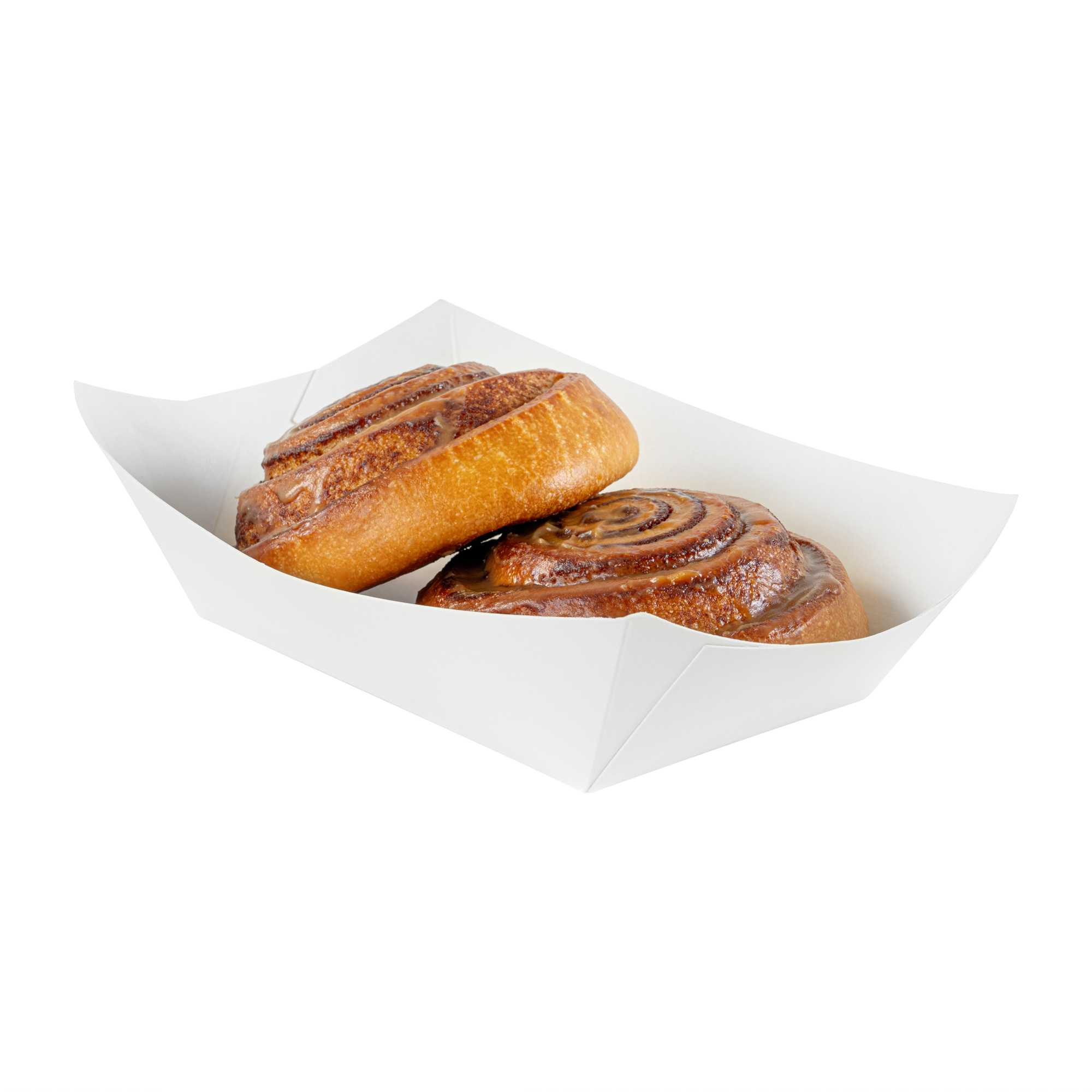 Bio Tek 1 lb White Paper #100 Food Tray / Boat - 8 1/4" x 6" x 2 1/4" - 200 count box
