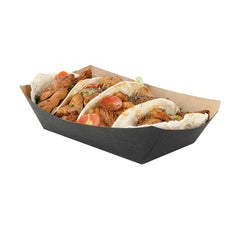 Bio Tek 2 lb Black Paper #200 Food Tray / Boat - 9