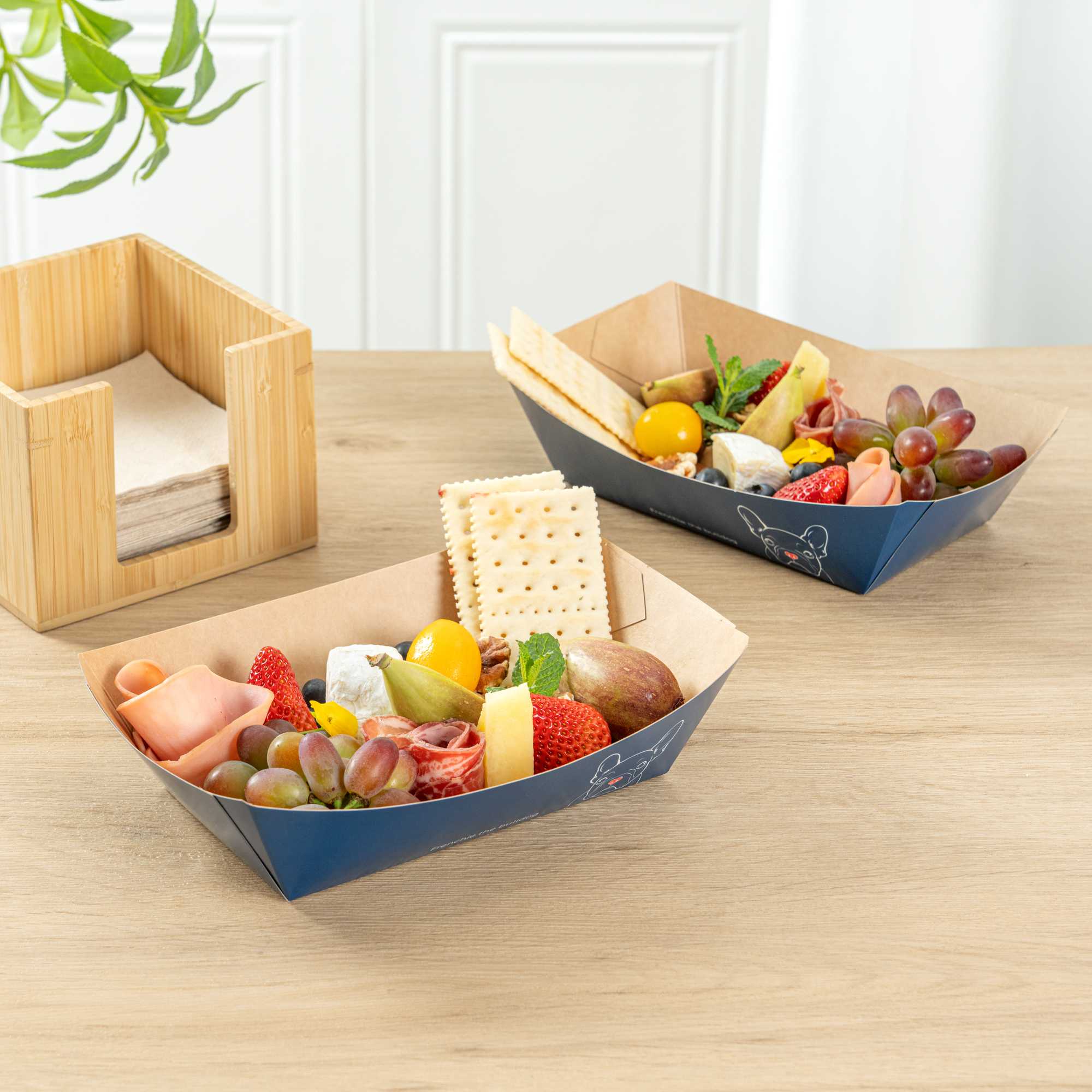 Bio Tek 2 lb Frenchie Paper #200 Food Tray / Boat - 9" x 6 3/4" x 2 3/4" - 200 count box