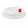 Restpresso White Plastic Coffee Cup Lid - Fits 8, 12, 16 and 20 oz, with Red Heart Plug - 50 count box