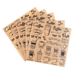 Gastronomia Kraft Paper Coffee Shop Wrap and Pastry Liner - Cup of Joe, Greaseproof - 12