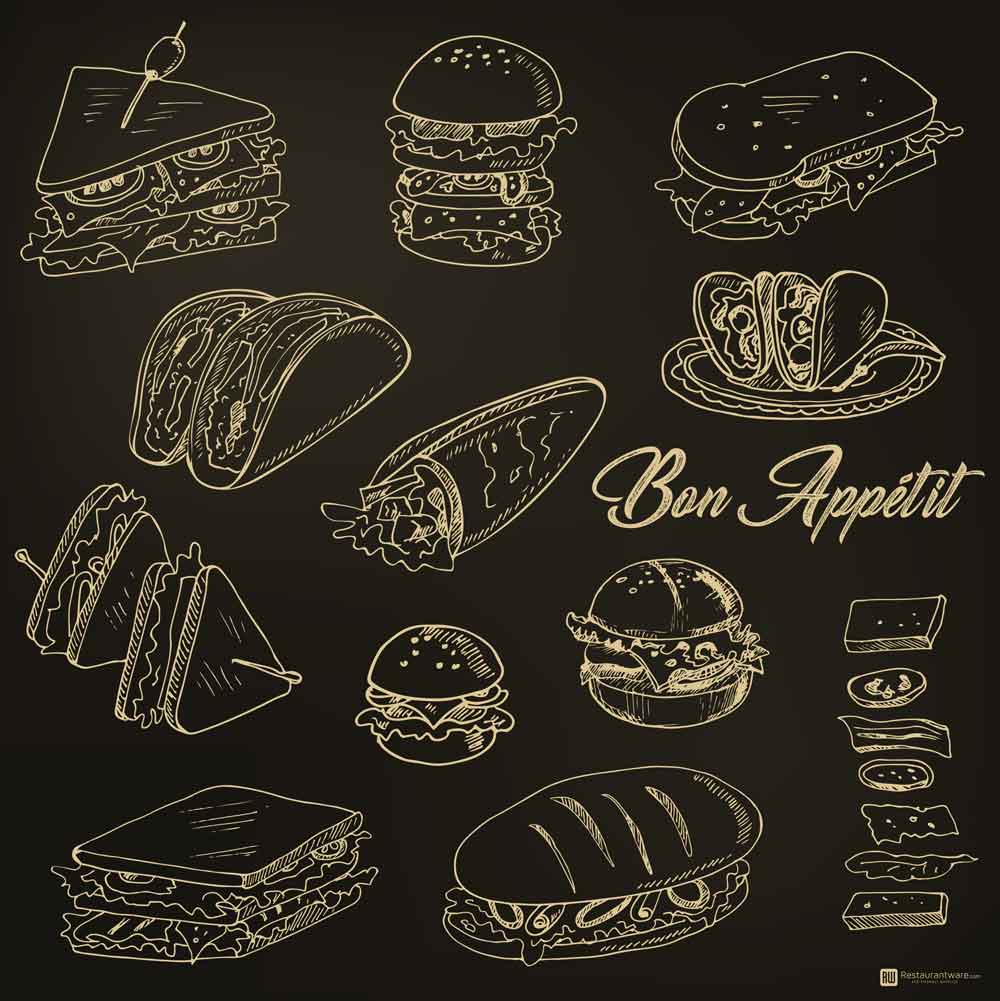 Gastronomia Kraft Paper Bakery Wrap and Basket Liner - Bon Appetit, Greaseproof - 12" x 12" - 500 count box