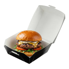 Bio Tek Black Paper Mini Burger Box - 2 3/4