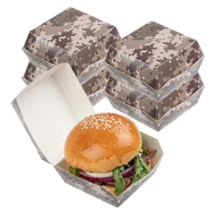 Bio Tek Camouflage Paper Mini Burger Box - 2 3/4