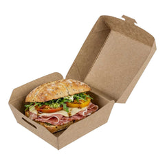 Bio Tek Kraft Paper Mini Burger Box - 2 3/4