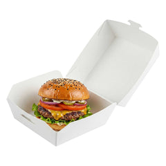 Bio Tek White Paper Mini Burger Box - 2 3/4