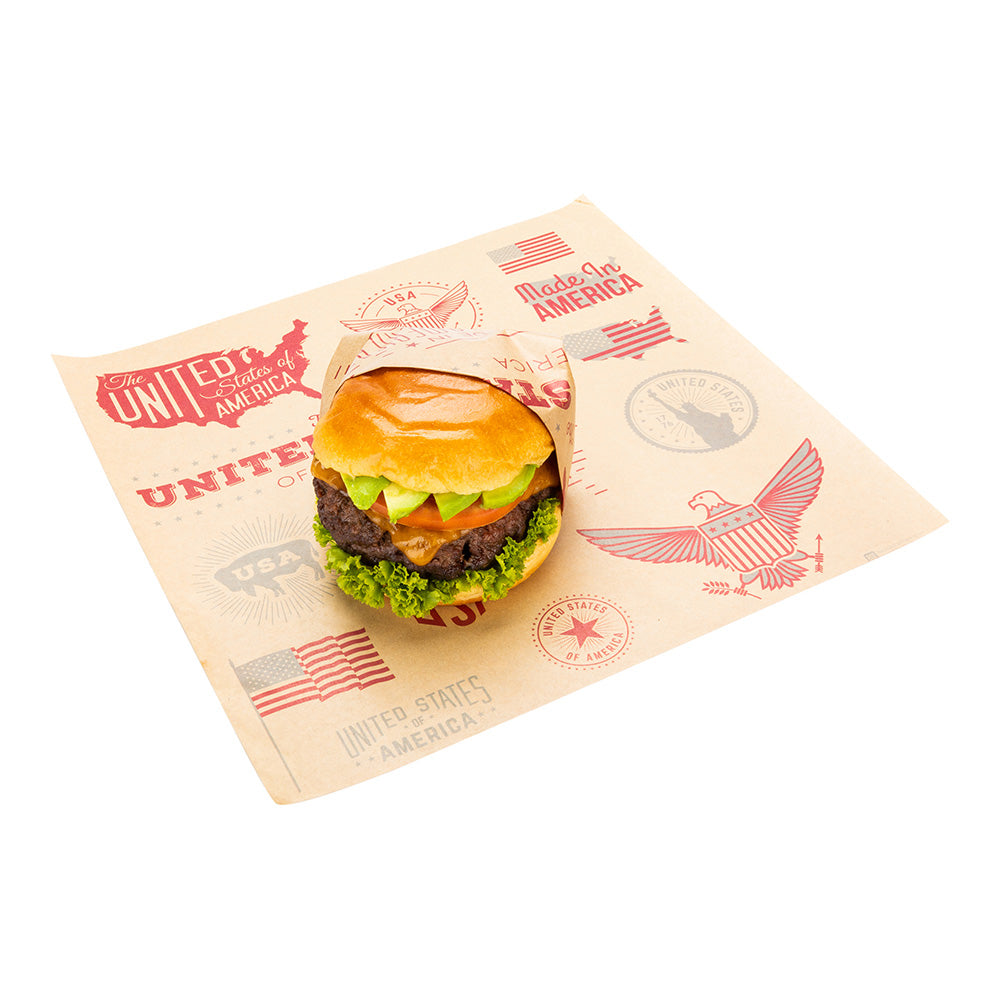 Gastronomia Kraft Paper Food Wrap and Basket Liner - Born in the USA, Greaseproof - 12" x 12" - 500 count box