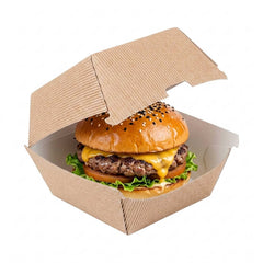 Bio Tek Kraft Paper Burger Box - Ripple Wall - 4