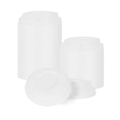 Basic Nature White PLA Plastic Coffee Cup Lid - Fits 4 oz, Compostable - 2 1/2