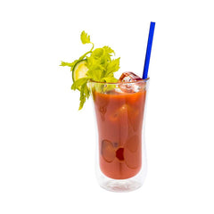 Bev Tek Metallic Cobalt Paper Straw - 6mm - 7 3/4