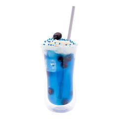 Bev Tek Metallic Ice Blue Paper Straw - 6mm - 7 3/4
