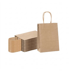 Saving Nature Kraft Paper Small Retail Bag - with Handles - 6