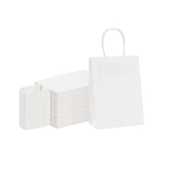 Saving Nature White Paper Small Retail Bag - with Handles - 6