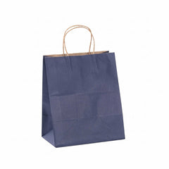 Saving Nature Dark Blue Paper Medium Retail Bag - with Handles - 10