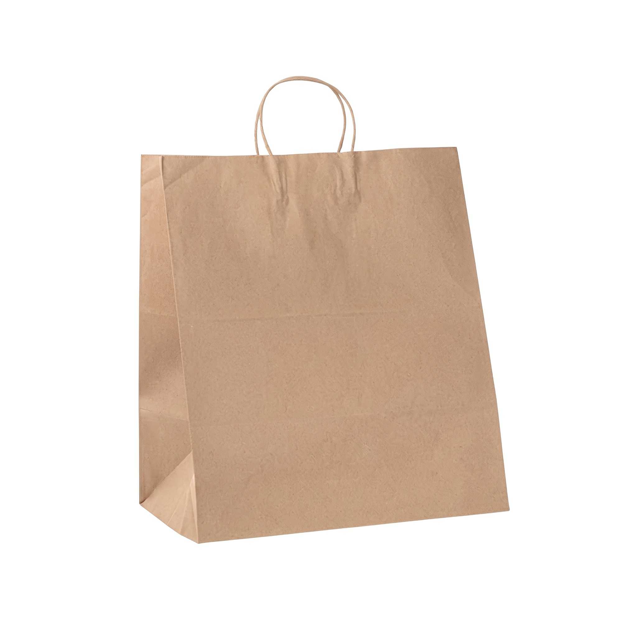 Saving Nature Kraft Paper Large Retail Bag - with Handles - 16" x 9 3/4" x 17 1/4" - 100 count box
