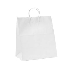 Saving Nature White Paper Large Retail Bag - with Handles - 16
