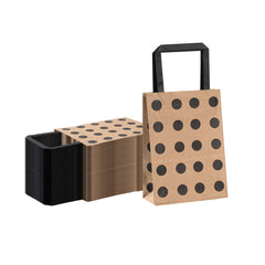 Saving Nature Kraft Paper Small Retail Bag - Black Polka Dot, with Handles - 6