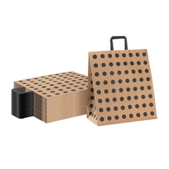 Saving Nature Kraft Paper Large Retail Bag - Black Polka Dot, with Handles - 16