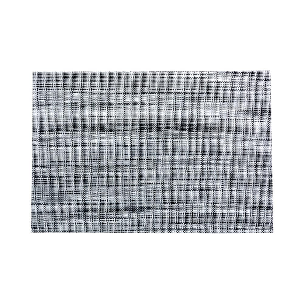 Carmel Mesh White Vinyl Woven Placemat - with Black Threads - 16" x 12" - 6 count box