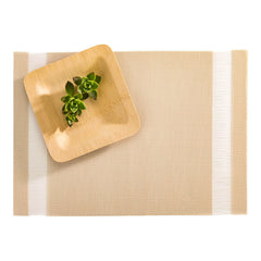 Artisan Stripe Cream Vinyl Woven Placemat - 16