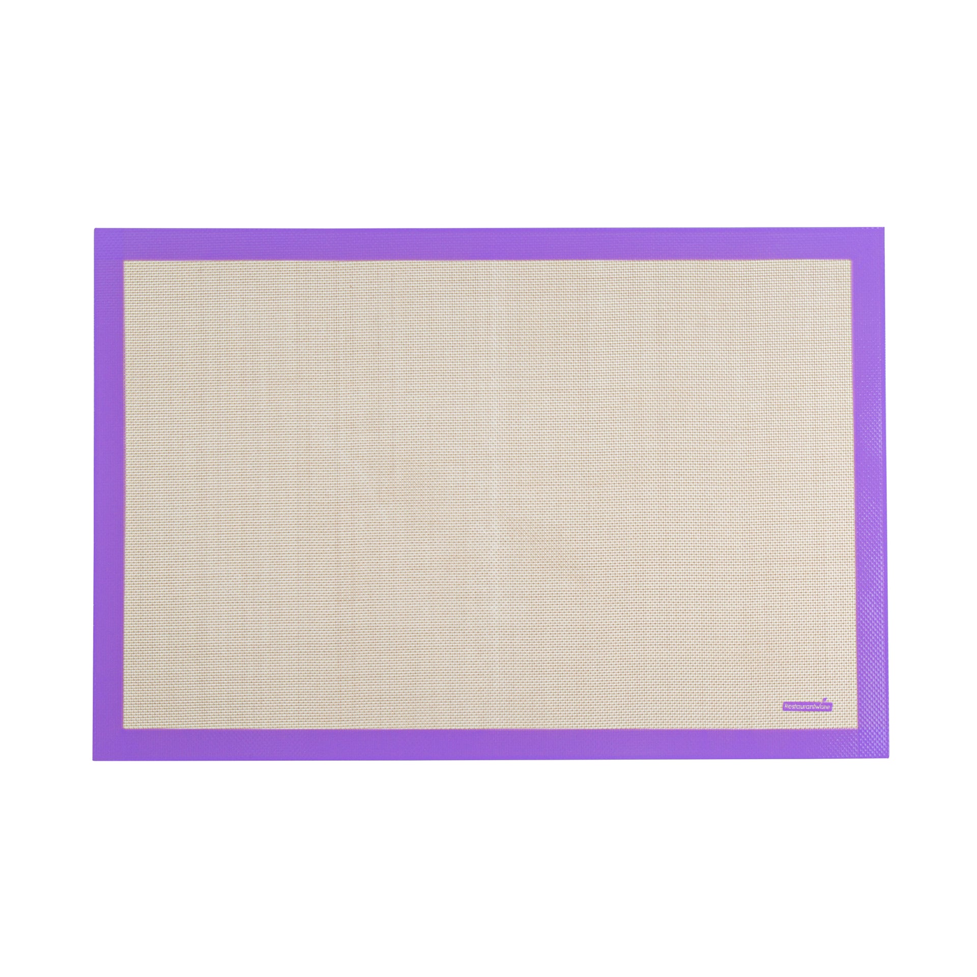 Pastry Tek Rectangle Tan and Purple Silicone Full Size Baking Mat - Allergen Safe, Color-Coded - 15 3/4" x 23 1/2" - 1 count box
