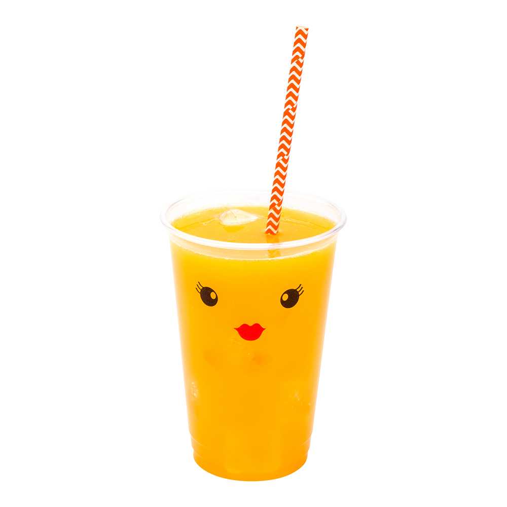 Bev Tek Orange Paper Straw - Zig Zags, Biodegradable, 6mm - 7 3/4" - 100 count box