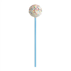 Pastry Tek Sky Blue Paper Cake Pop and Lollipop Stick - Biodegradable - 6